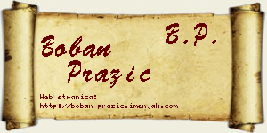 Boban Pražić vizit kartica